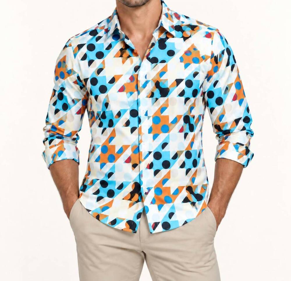 NEW EIGHT X short sleeve button up shirt in summer round multi color